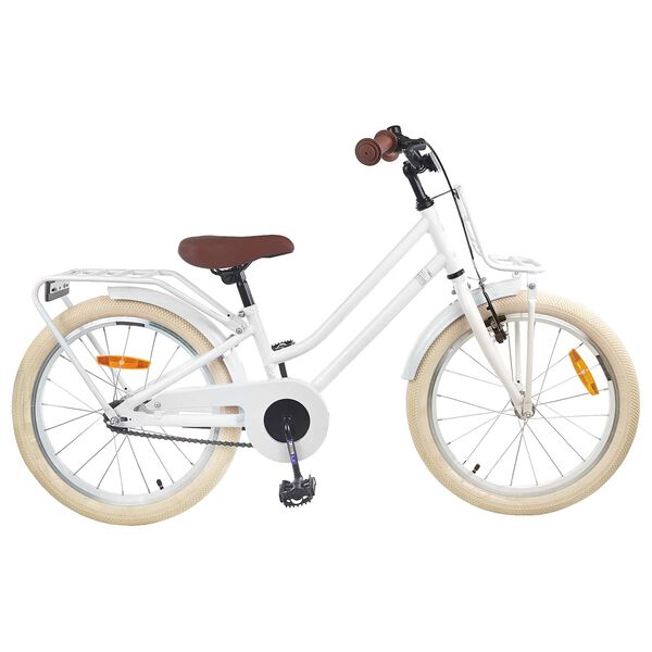 vidaXL Kinderfahrrad 18 Zoll f&uuml;r 5-7 Jahre alt Wei&szlig;