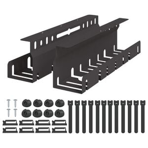 vidaXL Unter dem Schreibtisch Kabelmanagement Tray 2 Stk. Schwarz