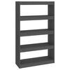 vidaXL B&uuml;cherregal/Raumteiler Grau 80x30x135,5 cm Massivholz Kiefer
