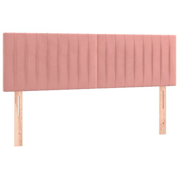 vidaXL Kopfteile Rosa 144x5x78/88 cm Samt