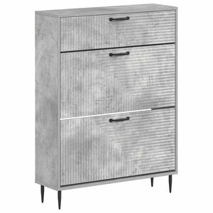 vidaXL Schuhschrank HAARLEM 78 x 24 x 103 cm Holzwerkstoff Betongrau