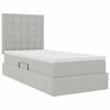 vidaXL Bett mit Stauraum und LED mit LED Hellgrau 100 x 200 cm Samt