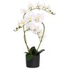 vidaXL K&uuml;nstliche Orchideenpflanze mit Topf Wei&szlig; 45 x 15 x 65 cm