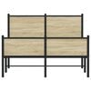 vidaXL Metallbett ohne Matratze Sonoma-Eiche 120x200 cm