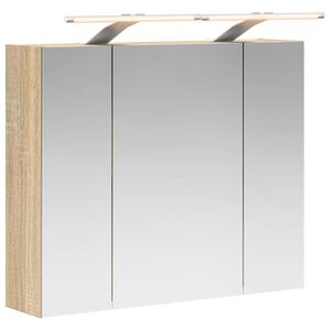 vidaXL Badezimmerspiegelschrank Sonoma-Eiche 60 x 14,5 x 50 cm