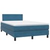 vidaXL Boxspringbett mit Matratze & LED Dunkelblau 120x210 cm Samt