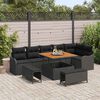 vidaXL Gartensofa-set mit Kissen 9 pcs Schwarz Poly-Rattan