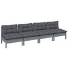 vidaXL 4-Sitzer-Gartensofa mit Anthrazit Kissen Kiefer Massivholz