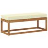 vidaXL Outdoor Hockerbank Massivholz Akazie Natur und Creme
