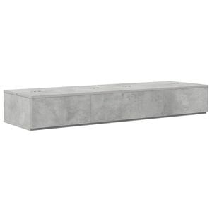 vidaXL Studiotisch Betongrau 130 x 40 x 19,5 cm Holzwerkstoff