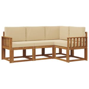 vidaXL Outdoor-Sofagarnitur 4 stk. 4-Sitzer Natur und Beige