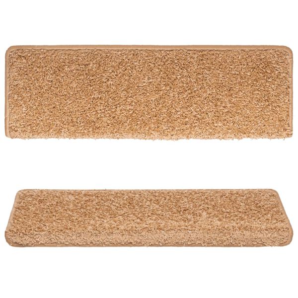 vidaXL Stufenmatten 15 Stk. 65x21x4 cm Beige Rechteckiger Rand