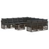 vidaXL Gartensofa-set 12 stk. Grau Poly-Rattan