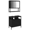 vidaXL Badezimmerm&ouml;bel-Set 2 Stk. Schwarz Holzwerkstoff