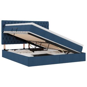 vidaXL Aufbewahrungsbett mit Matratze Blau 180 x 200 cm Polyester