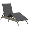 vidaXL Sonnenliegen mit Auflagen 2 Stk. Grau Poly Rattan
