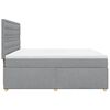 vidaXL Boxspringbett mit Matratze Hellgrau 200x200 cm Stoff