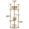 vidaXL Katzen-Kratzbaum Sisal 203 cm Beige und Wei&szlig;