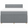 vidaXL Boxspringbett mit Matratze Hellgrau 140x190 cm Stoff