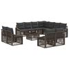 vidaXL Gartensofa-set 12 stk. Grau Poly-Rattan