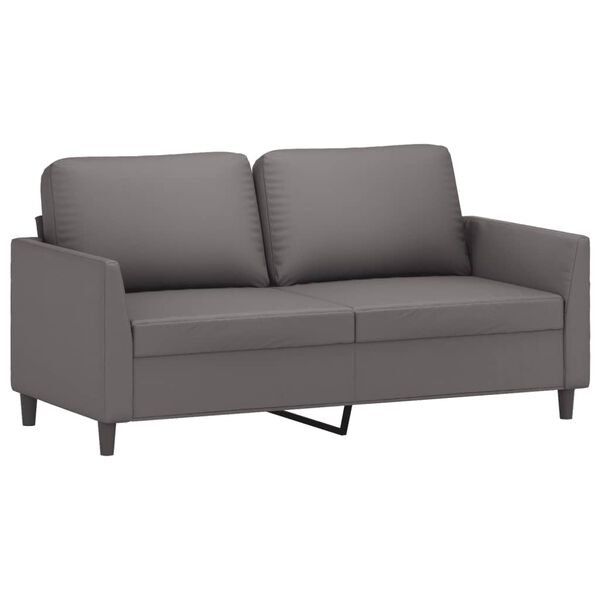 vidaXL 2-Sitzer-Sofa Grau 140 cm Kunstleder