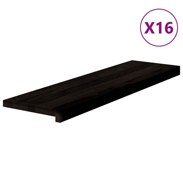 vidaXL Treppenstufen 16 Stk. Dunkelbraun 90x30x2 cm Massivholz Eiche