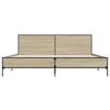 vidaXL Bettgestell Sonoma-Eiche 200x200 cm Holzwerkstoff und Metall