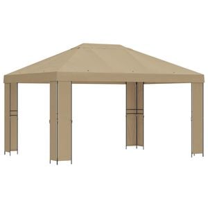 vidaXL Pavillon 4 x 3 m Beige Polyester und Stahl 190 gsm