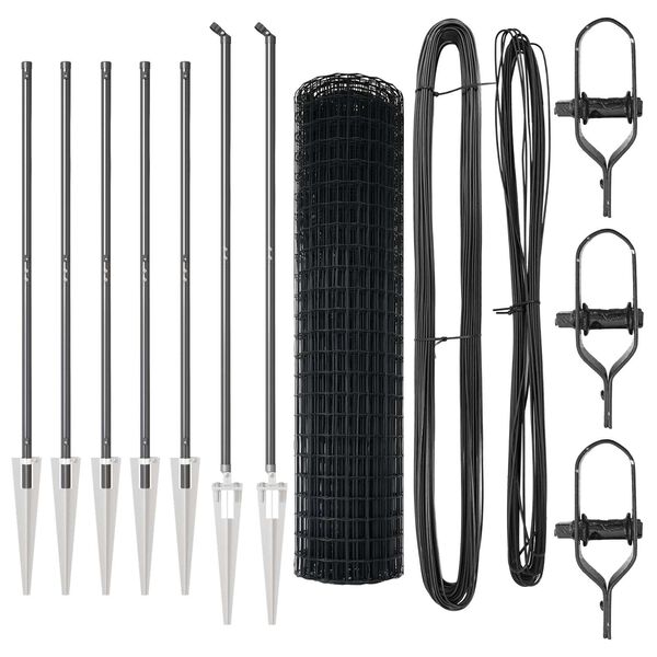 vidaXL Zaun mit Pfosten Grau 1,2 x 10 m Stahl und PVC