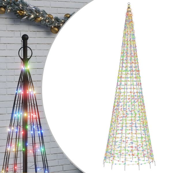 vidaXL LED-Weihnachtsbaum 1534 LEDs Mehrfarbig 500 cm