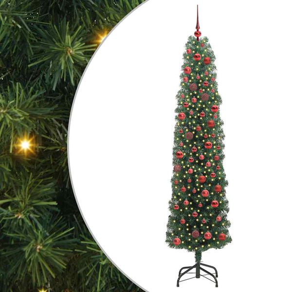 vidaXL K&uuml;nstlicher Weihnachtsbaum mit 300 LEDs mit St&auml;nder Gr&uuml;n 180 cm