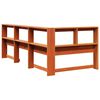 vidaXL Kopfteil mit B&uuml;cherregal L-Form Wachsbraun 100 cm Massivholz