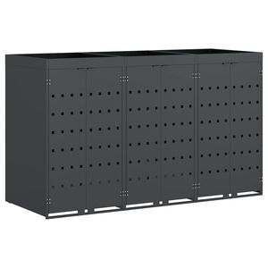 vidaXL Wagenm&uuml;llbeh&auml;lter f&uuml;r 3 Beh&auml;lter Anthrazit