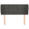 vidaXL Kopfteil mit Ohren Dunkelgrau 83x23x78/88 cm Samt