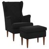 vidaXL Sessel mit Fu&szlig;hocker 2 stk. Schwarz Samt