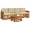 vidaXL Sofagarnituren 5 pcs Natur und Beige Massivholz Akazie