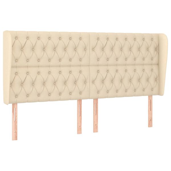 vidaXL Kopfteil mit Ohren Creme 183x23x118/128 cm Stoff