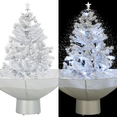 vidaXL Schneiender Weihnachtsbaum mit Schirmfuß Weiß 75 cm