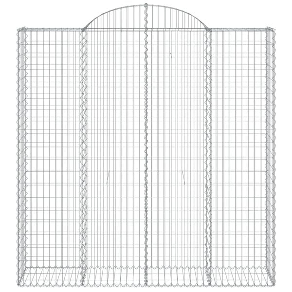vidaXL Gabionen mit Hochbogen 4 Stk. 200x50x200/220cm Verzinktes Eisen