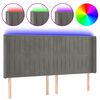 vidaXL LED Kopfteil Hellgrau 203x16x118/128 cm Samt