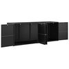 vidaXL Gartenschrank Schwarz 198 x 55,5 x 80 cm Poly Rattan