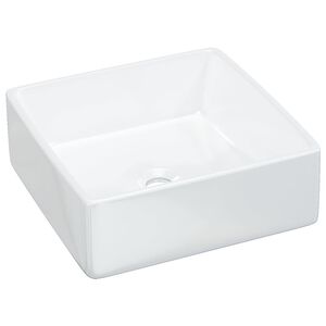 vidaXL Waschbecken Wei&szlig; 37x37x13 cm Keramik Quadratisch