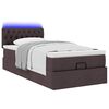 vidaXL Ottoman-Bett mit Matratze & LEDs Dunkelbraun 90x190 cm Stoff