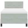 vidaXL LED Boxspringbett mit Matratze Hellgrau 80 x 200 cm Samt