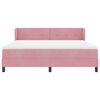 vidaXL Boxspringbett mit Matratze mit Kopfteil Rosa 180 x 200 cm Samt