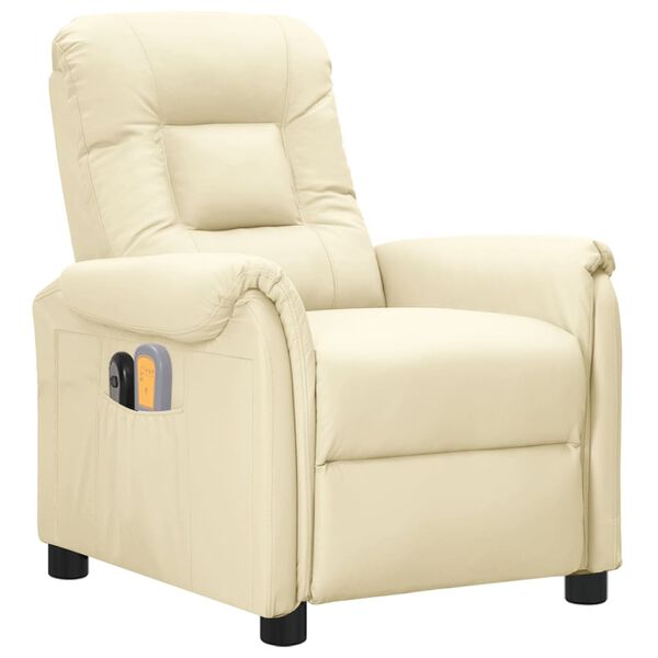 vidaXL Massagesessel Elektrisch Creme Kunstleder