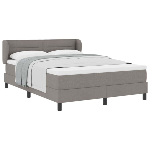 vidaXL Boxspringbett mit Matratze Taupe 140 x 200 cm Stoff
