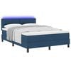 vidaXL Boxspringbett mit Matratze mit LED Blau 160 x 200 cm Stoff