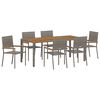 vidaXL Garten Essgruppe 7 stk. Grau Poly-Rattan