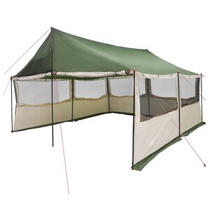 vidaXL Familienzelt Gr&uuml;n 450 x 400 x 265 cm Polyester und Stahl